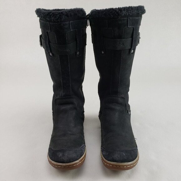 Cushe Manuka Fawn Waterproof Boot Womens 9 Black Winter Snow Lined Tall Side Zip - Picture 3 of 12